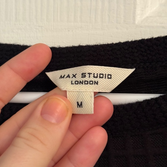 MAX STUDIO Ruched Elbow Sleeve Waffle Knit Top | M - Picture 6 of 6